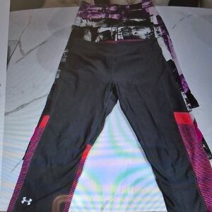 Under Armour Black and Red Leggings